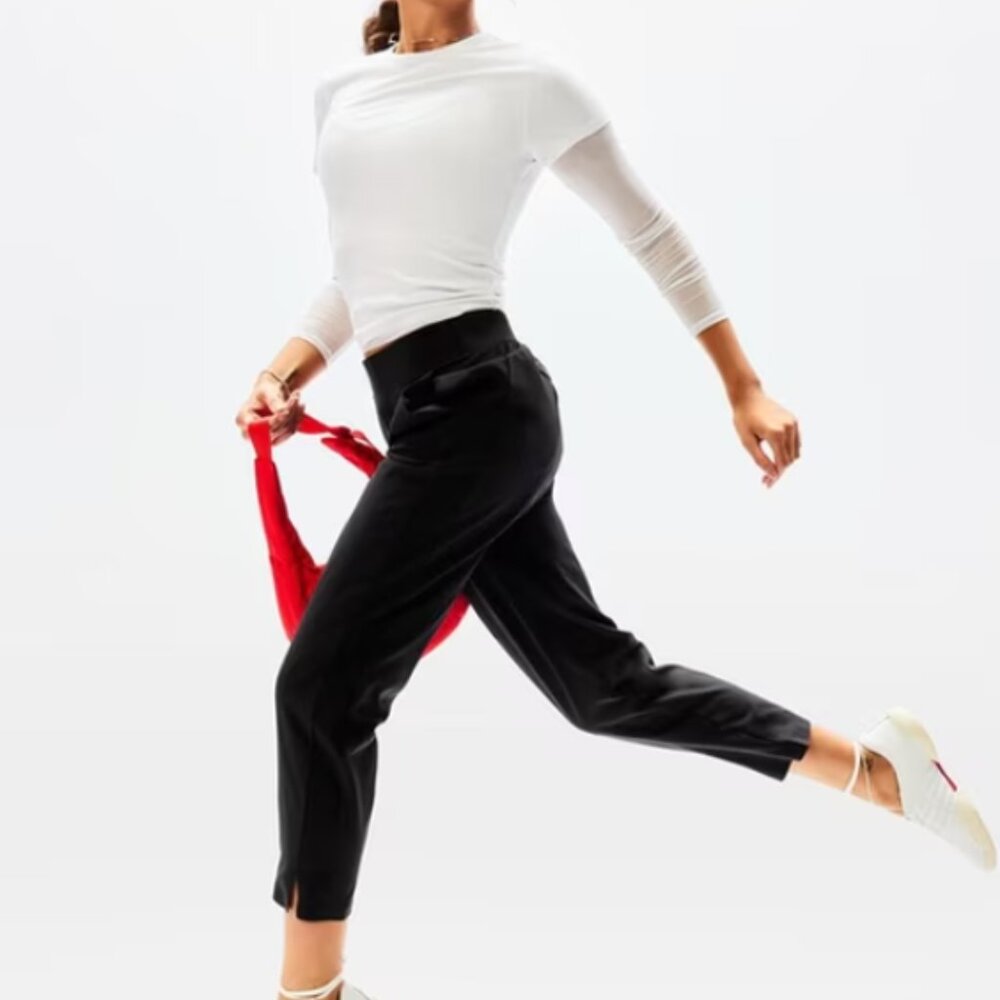 Athleta Brooklyn Lined Mid Rise Ankle Pants - Black Size 16